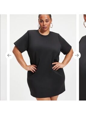 Good American Scuba Crew Neck Black mini dress size XL 4